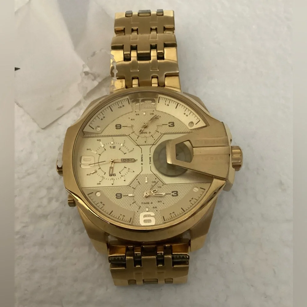 Diesel Men's Chronograph Uber Chief Gold-Tone Stainless Steel Bracelet Watch